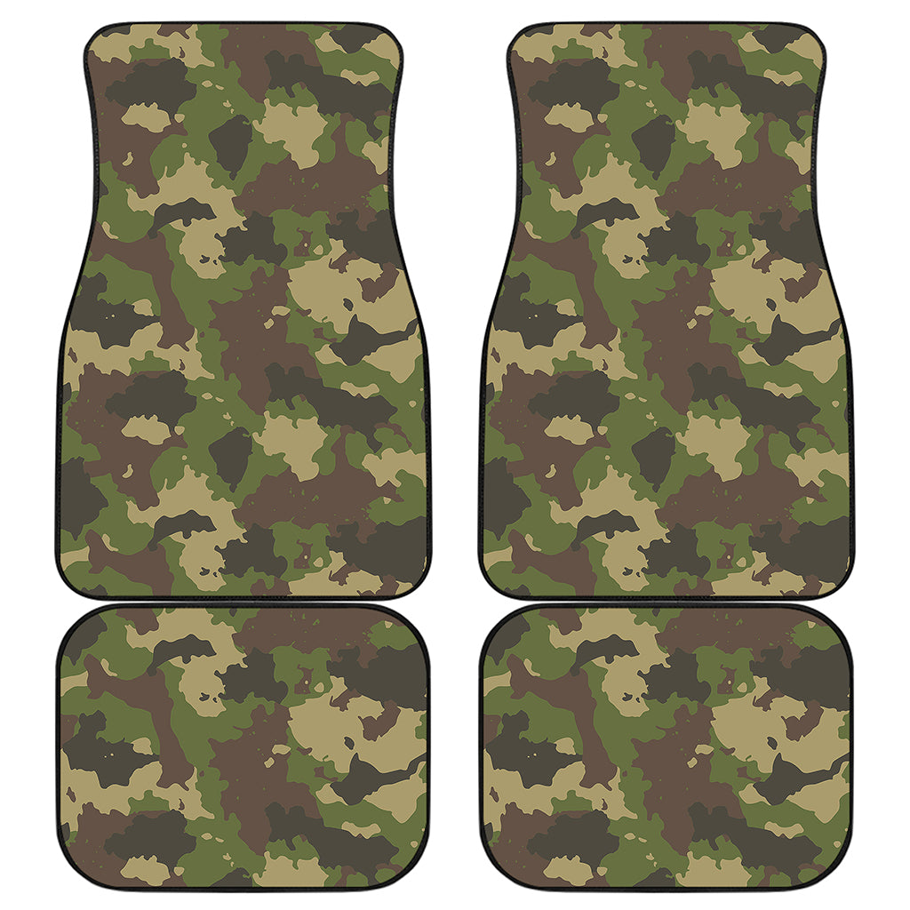 Classic Green Camouflage Print Front and Back Car Floor Mats
