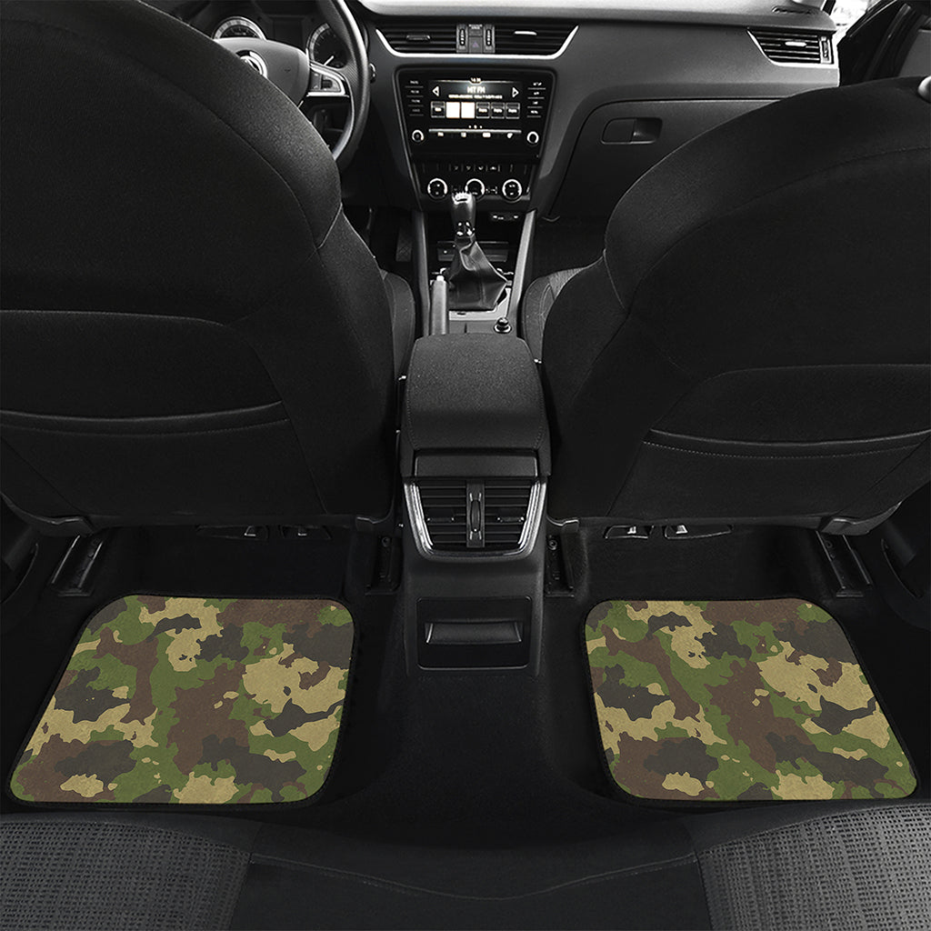 Classic Green Camouflage Print Front and Back Car Floor Mats