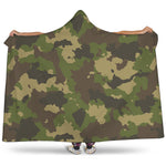Classic Green Camouflage Print Hooded Blanket