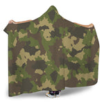 Classic Green Camouflage Print Hooded Blanket
