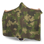 Classic Green Camouflage Print Hooded Blanket