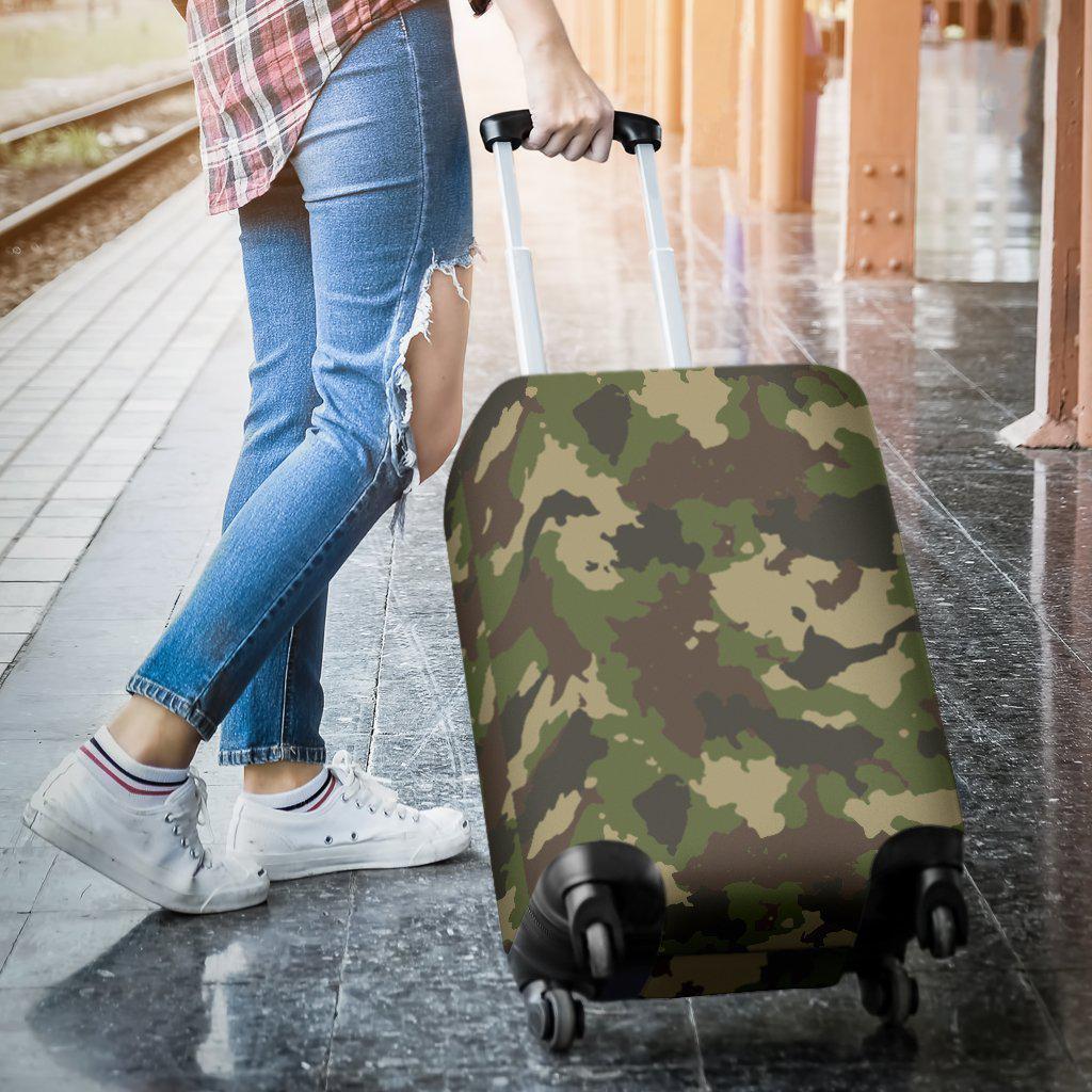 Classic Green Camouflage Print Luggage Cover GearFrost