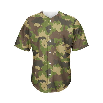 Classic Green Camouflage Print Men's Baseball Jersey