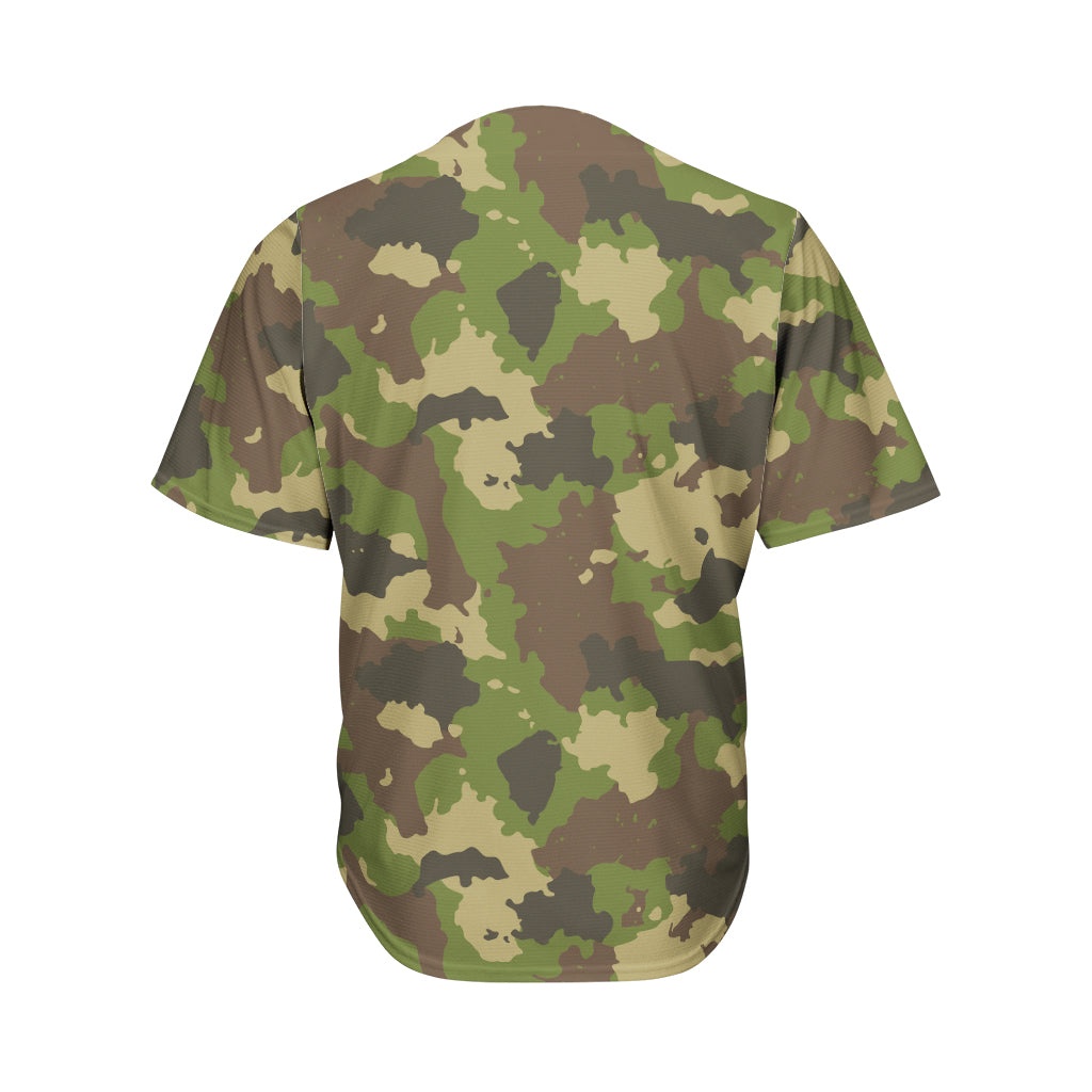 Classic Green Camouflage Print Men's Baseball Jersey