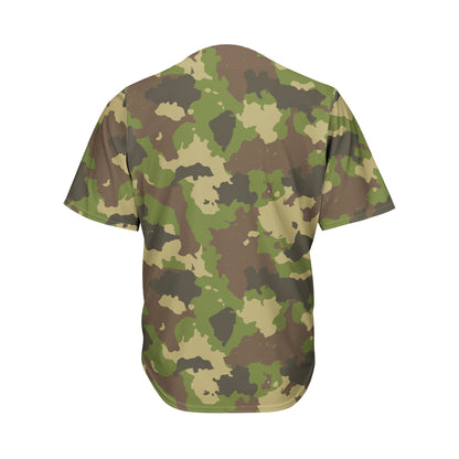Classic Green Camouflage Print Men's Baseball Jersey