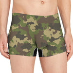 Classic Green Camouflage Print Men's Boxer Briefs