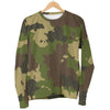 Classic Green Camouflage Print Men's Crewneck Sweatshirt GearFrost