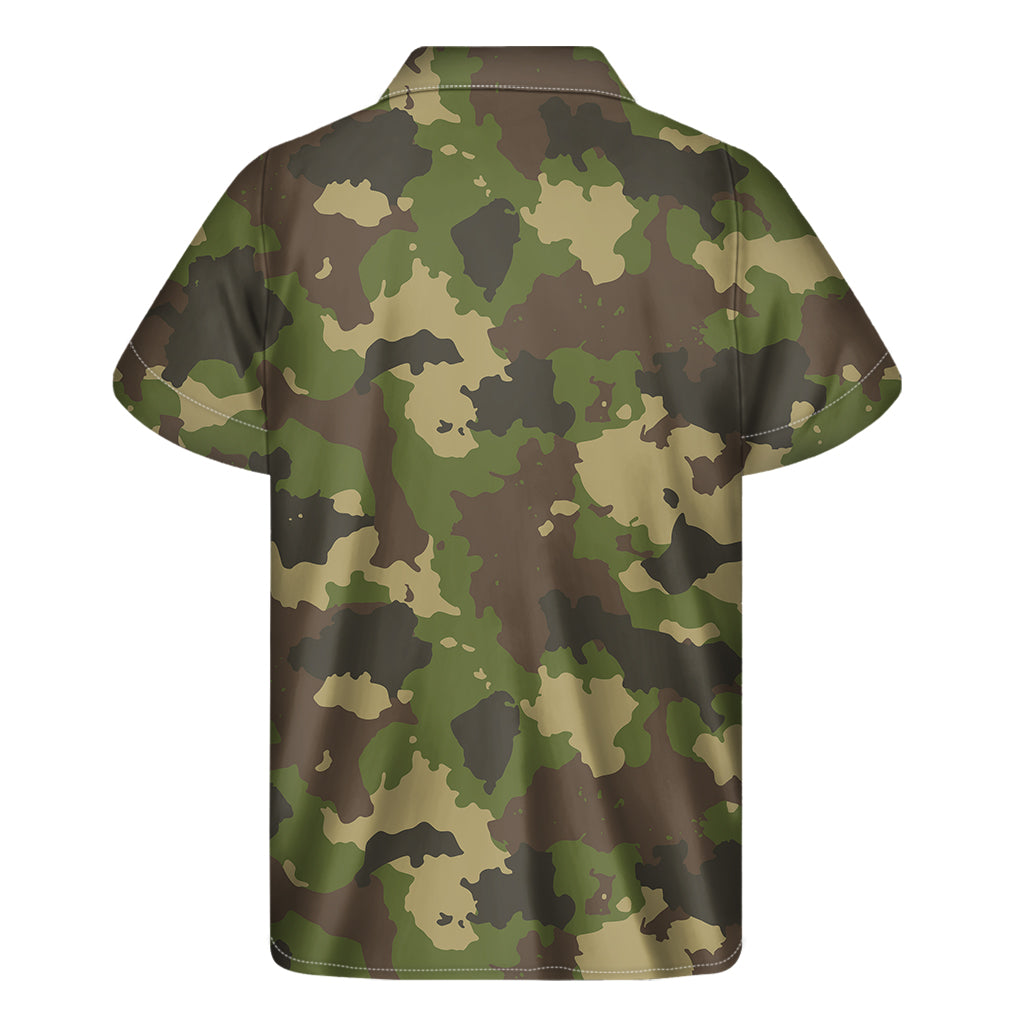 Classic Green Camouflage Print Men's Short Sleeve Shirt