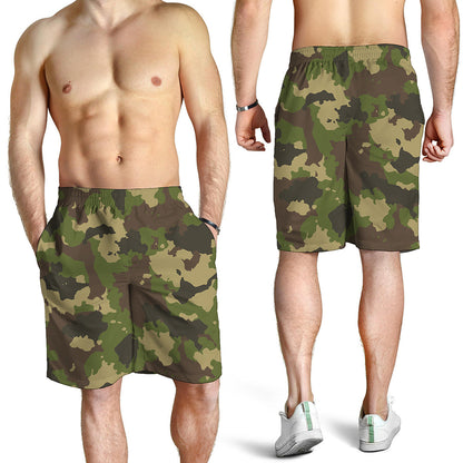 Classic Green Camouflage Print Men's Shorts