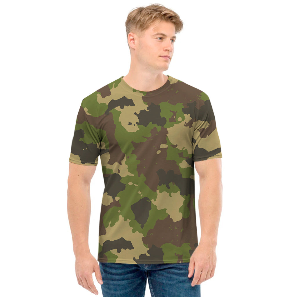 Classic Green Camouflage Print Men's T-Shirt