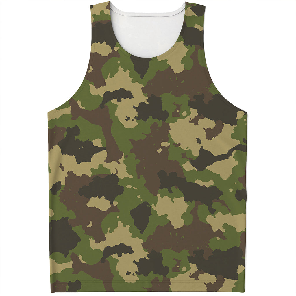 Classic Green Camouflage Print Men's Tank Top