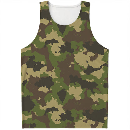 Classic Green Camouflage Print Men's Tank Top