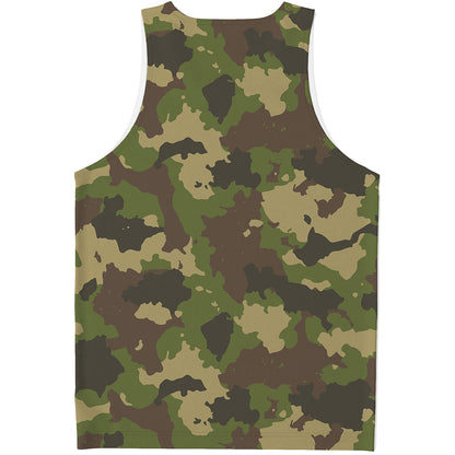 Classic Green Camouflage Print Men's Tank Top
