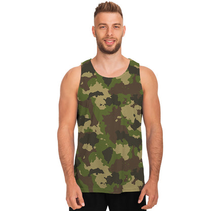 Classic Green Camouflage Print Men's Tank Top