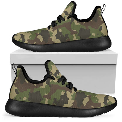 Classic Green Camouflage Print Mesh Knit Shoes GearFrost