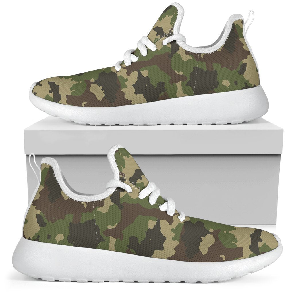 Classic Green Camouflage Print Mesh Knit Shoes GearFrost