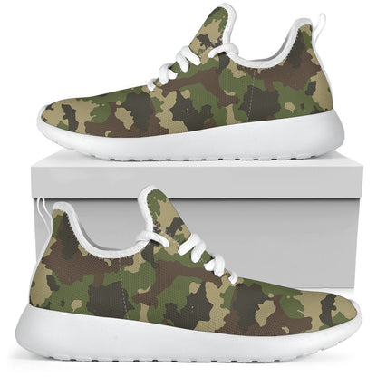 Classic Green Camouflage Print Mesh Knit Shoes GearFrost