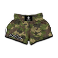 Classic Green Camouflage Print Muay Thai Boxing Shorts
