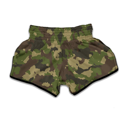 Classic Green Camouflage Print Muay Thai Boxing Shorts