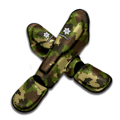 Classic Green Camouflage Print Muay Thai Shin Guard
