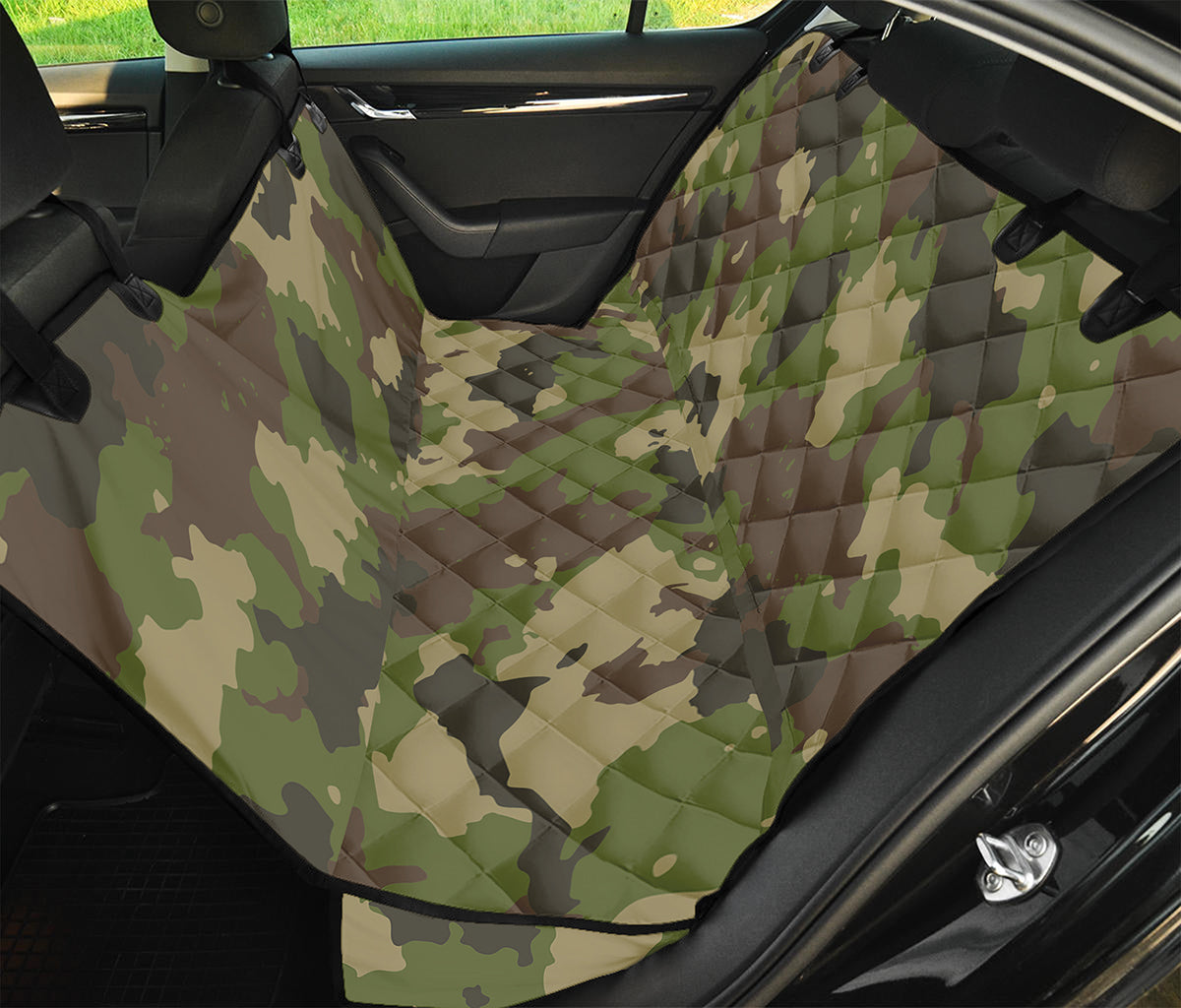 Classic Green Camouflage Print Pet Car Back Seat Cover