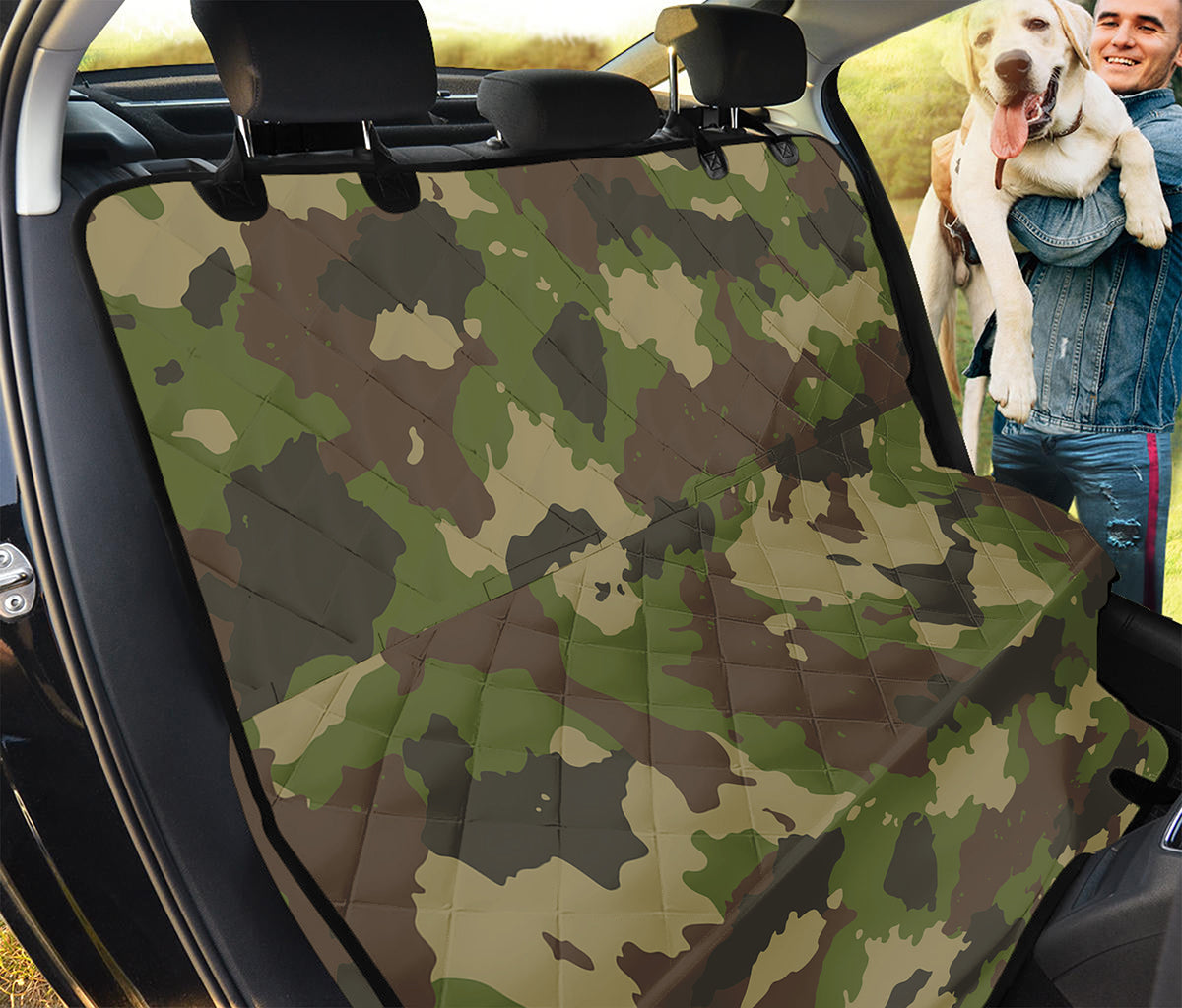 Classic Green Camouflage Print Pet Car Back Seat Cover