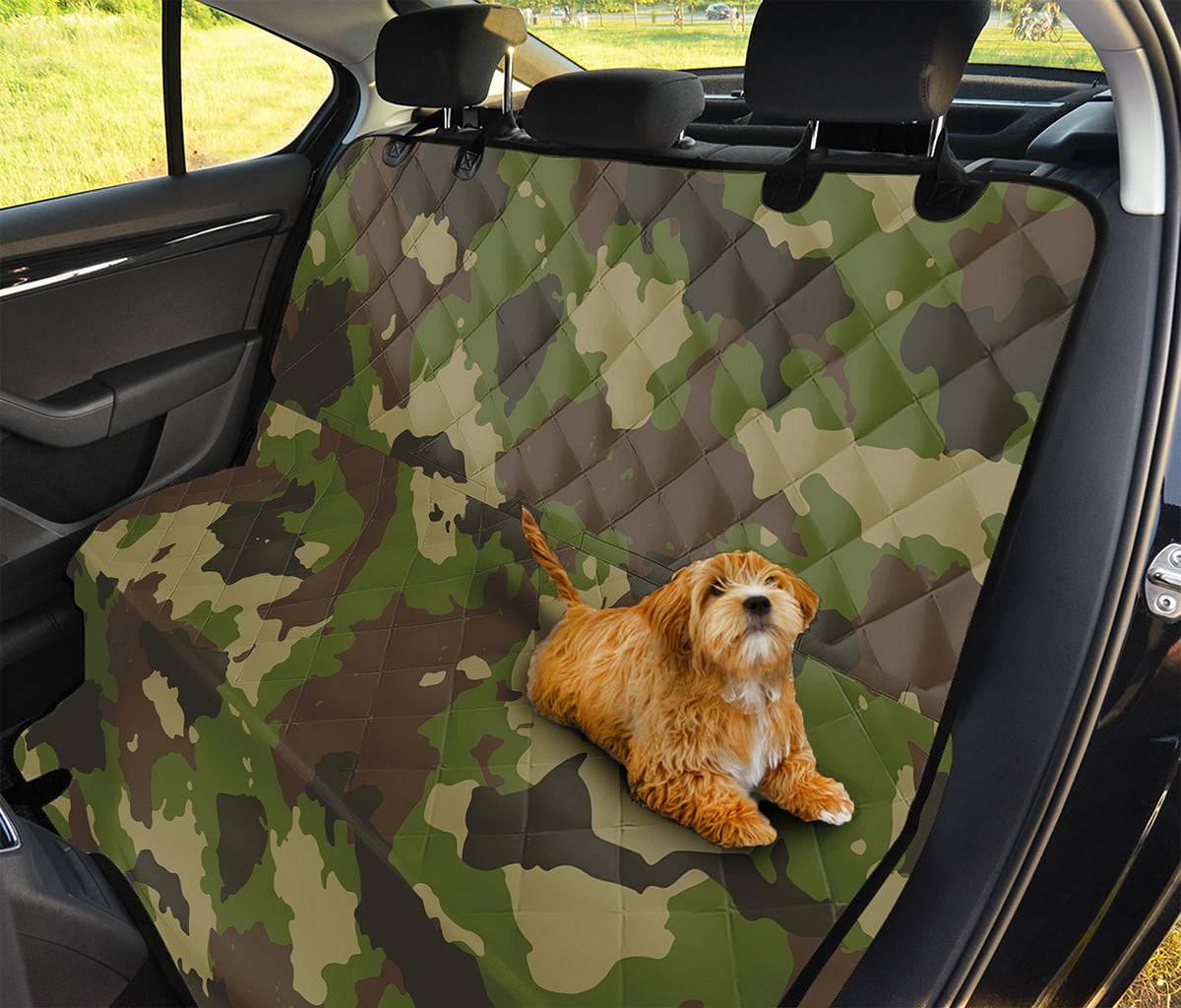 Classic Green Camouflage Print Pet Car Back Seat Cover