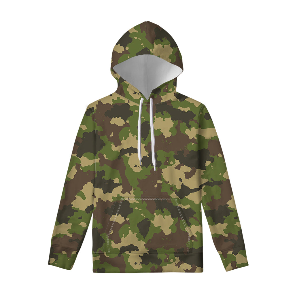 Classic Green Camouflage Print Pullover Hoodie