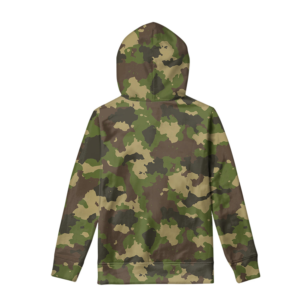 Classic Green Camouflage Print Pullover Hoodie