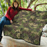 Classic Green Camouflage Print Quilt