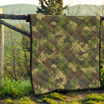 Classic Green Camouflage Print Quilt