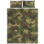 Classic Green Camouflage Print Quilt Bed Set