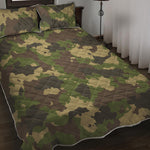 Classic Green Camouflage Print Quilt Bed Set