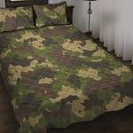 Classic Green Camouflage Print Quilt Bed Set