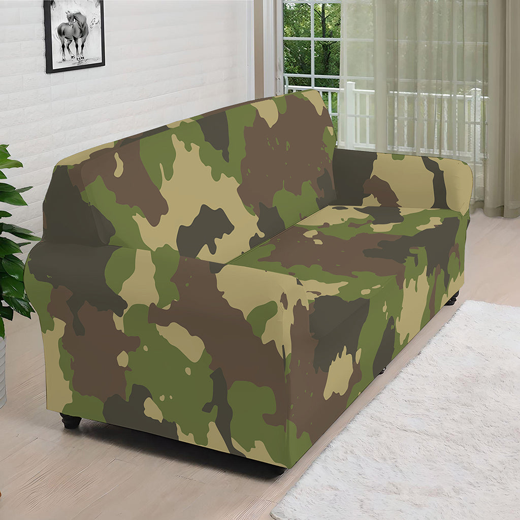 Classic Green Camouflage Print Sofa Cover
