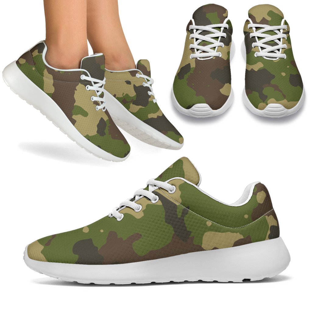 Classic Green Camouflage Print Sport Shoes GearFrost