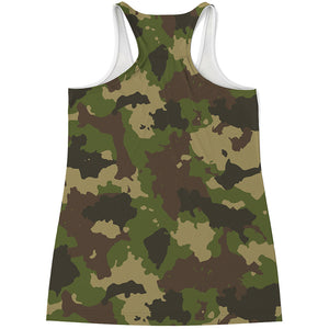 Classic Green Camouflage Print Women's Racerback Tank Top