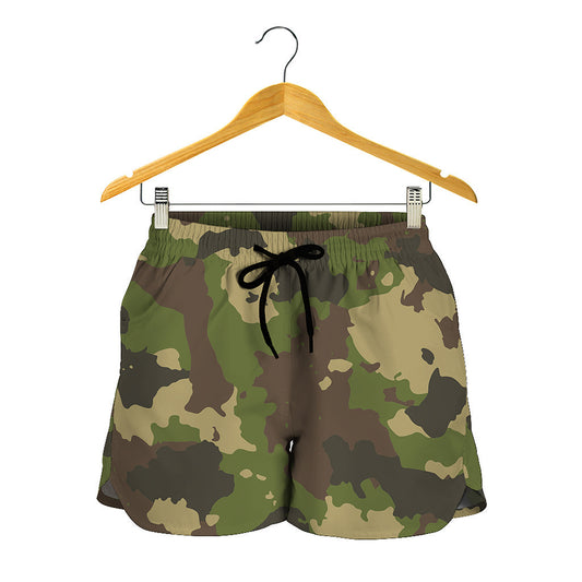 Classic Green Camouflage Print Women's Shorts