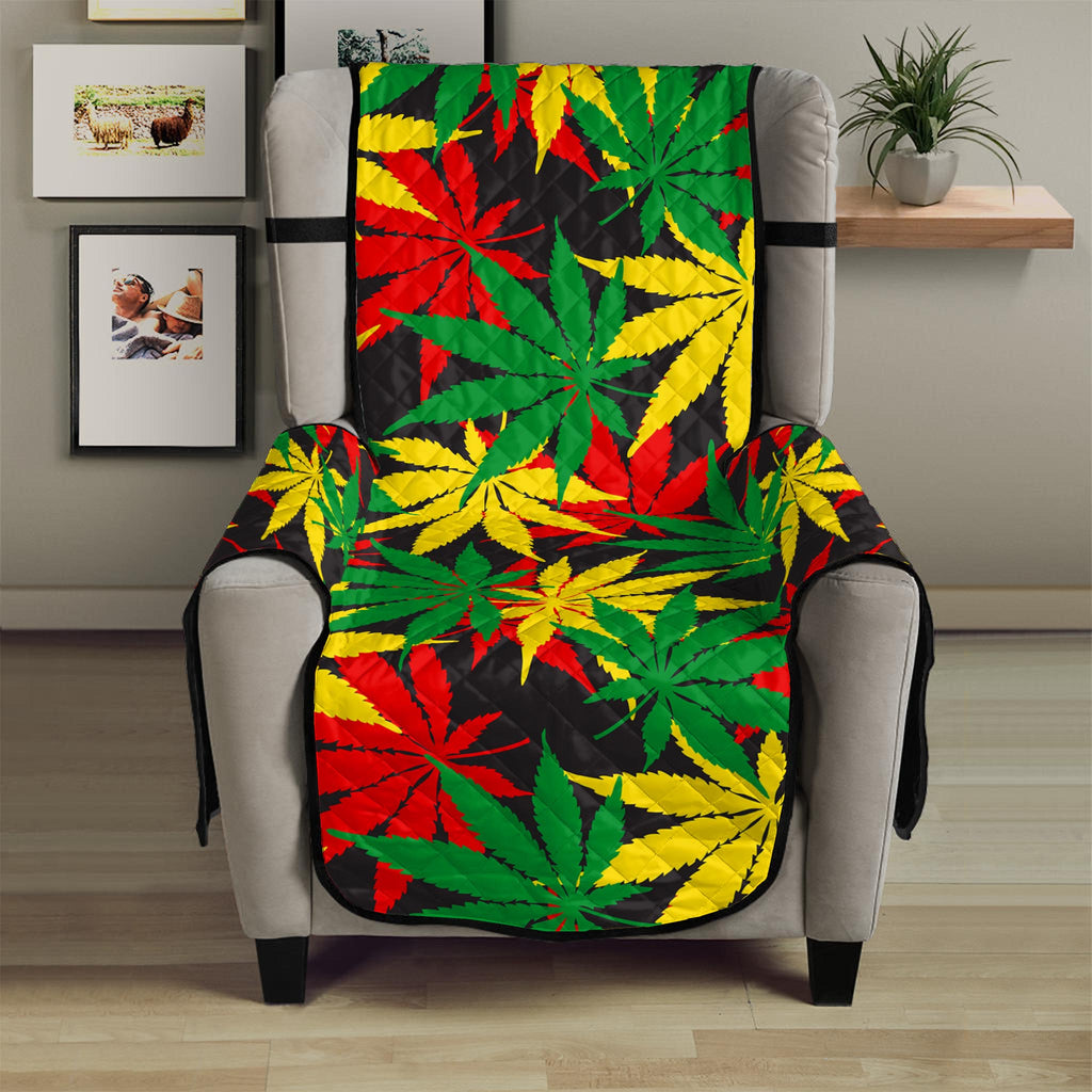 Classic Hemp Leaves Reggae Pattern Print Armchair Protector