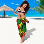 Classic Hemp Leaves Reggae Pattern Print Beach Sarong Wrap