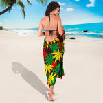 Classic Hemp Leaves Reggae Pattern Print Beach Sarong Wrap