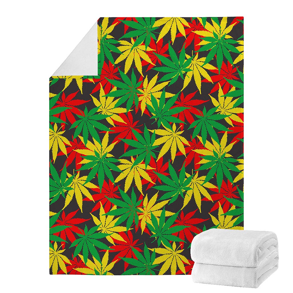 Classic Hemp Leaves Reggae Pattern Print Blanket
