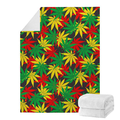 Classic Hemp Leaves Reggae Pattern Print Blanket