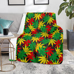 Classic Hemp Leaves Reggae Pattern Print Blanket