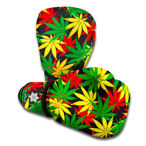 Classic Hemp Leaves Reggae Pattern Print Boxing Gloves