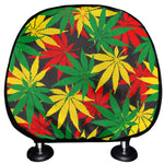 Classic Hemp Leaves Reggae Pattern Print Car Headrest Covers