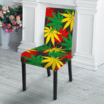 Classic Hemp Leaves Reggae Pattern Print Dining Chair Slipcover