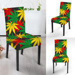 Classic Hemp Leaves Reggae Pattern Print Dining Chair Slipcover