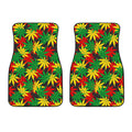 Classic Hemp Leaves Reggae Pattern Print Front Car Floor Mats