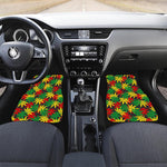 Classic Hemp Leaves Reggae Pattern Print Front Car Floor Mats
